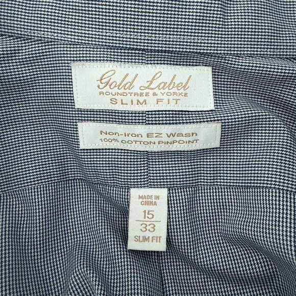 Roundtree & Yorke Gold Label Slim Fit Button Down Shirt - Picture 5 of 5